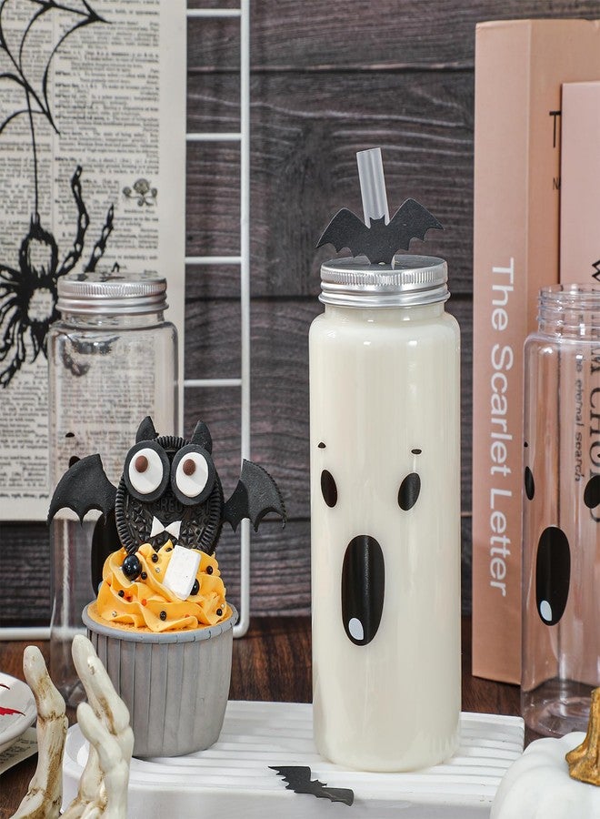 JarThenaAMCS مجموعة أكواب بلاستيكية من JarThenaAMCS، 20 قطعة، بتصميمات خفافيش وأشباح، مثالية للهالوين، مع أغطية وماصات، مناسبة للمشروبات الساخنة والباردة، لتزيين حفلات أعياد الميلاد، سعة 14 أونصة. - Image 5